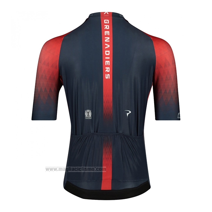 2022 Abbigliamento Ciclismo Ineos Grenadiers Rosso Blu Manica Corta e Salopette